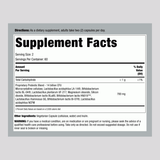 Supplement Facts panel for PB8 with 14 Billion CFU, 120 Vegetarian Capsules.