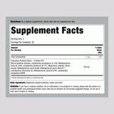 Supplement Facts for PB8 with 14 Billion CFU per serving, 60 Vegetarian Capsules.